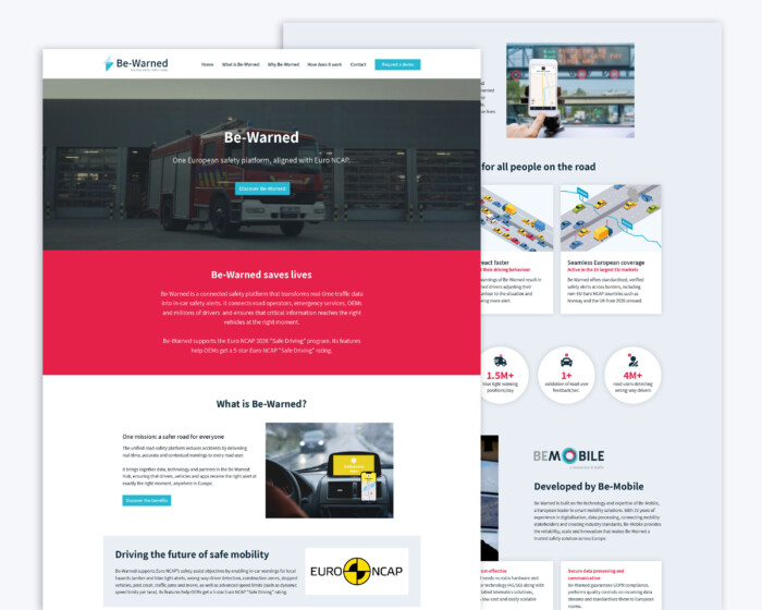 Be Warned screens mockup