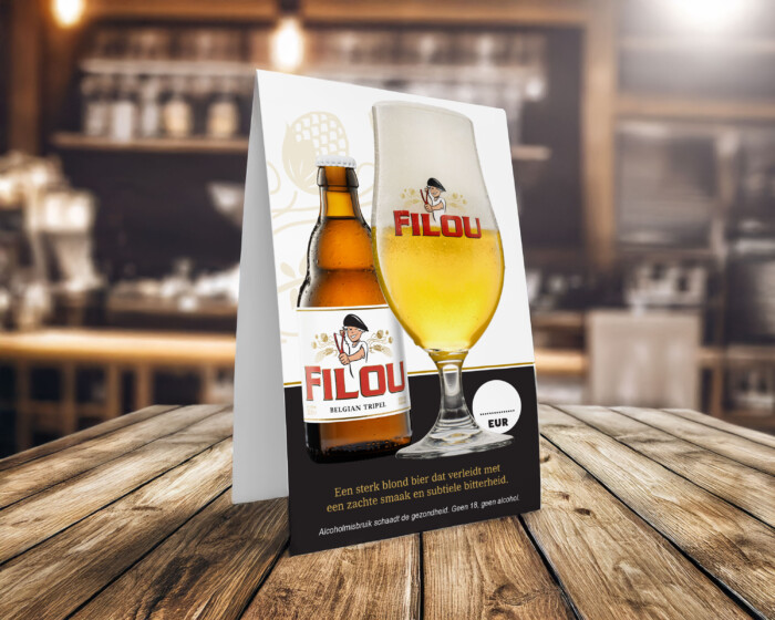 Table tent mockup Filou Belgian Tripel 2