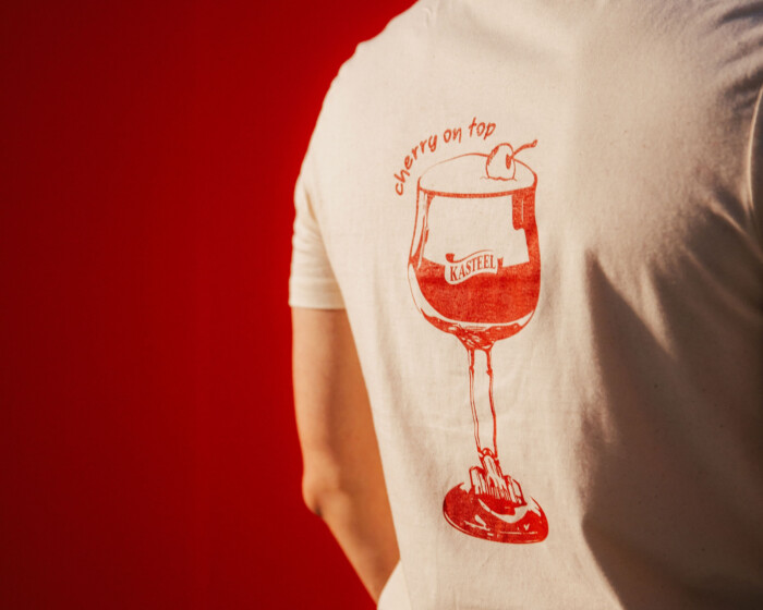 Shirt white cherry on top